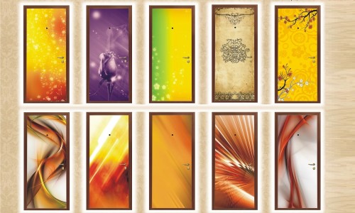 Variants of abstract wallpaper for decorating the door