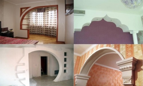 Varianten des Designs von Bögen in der Wohnung