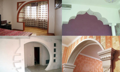 Variants of the design of arches in the apartment