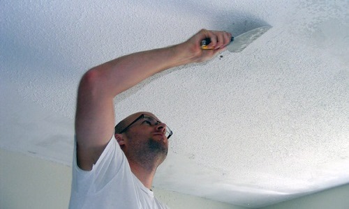 Removing lime from the ceiling