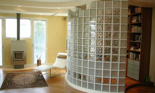 Partition of glass blocks