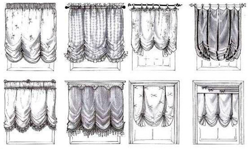 Varieties of French curtains