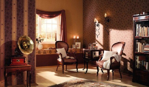 Dzīvojamā istaba ar retro stilu