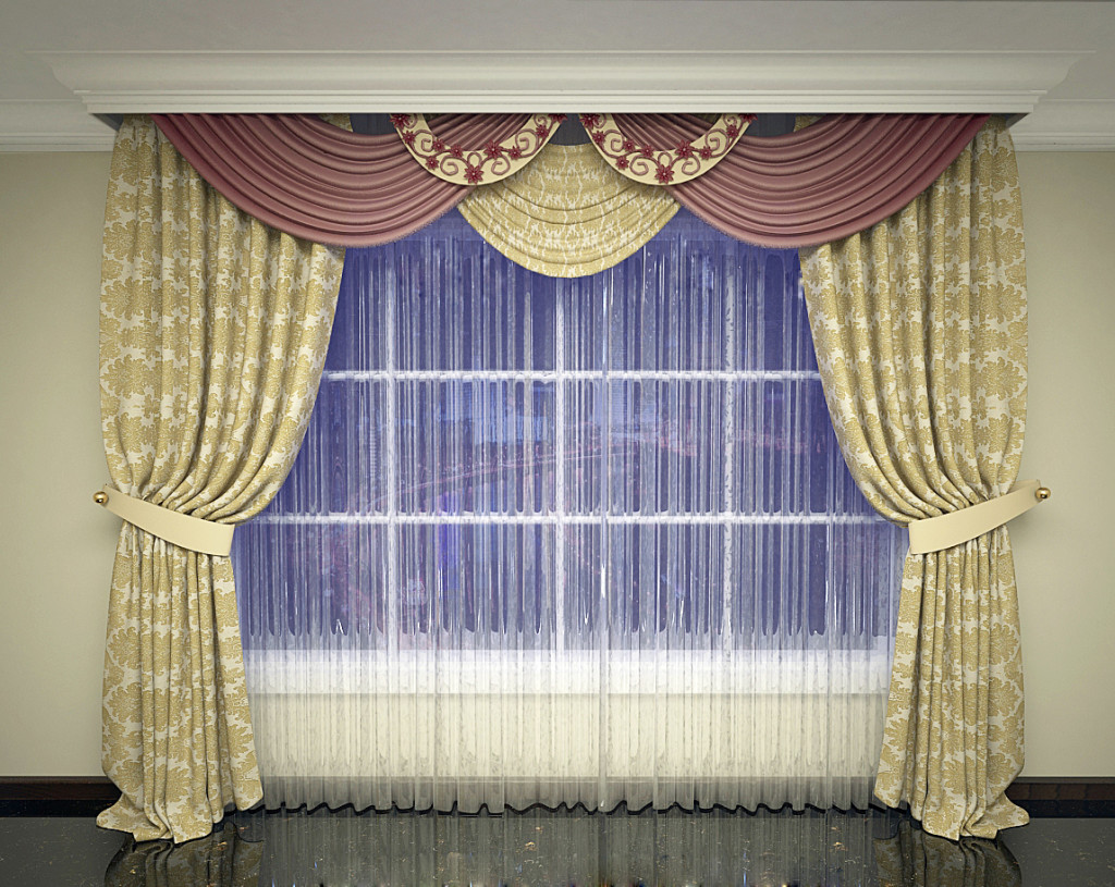 Curtains in the interior of the house