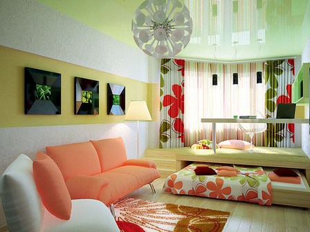 Bedroom-living room design